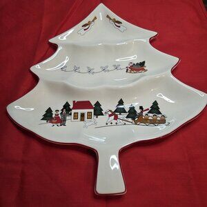 1983 Mason’s Ironstone 'Christmas Village' Tree Shaped Dish